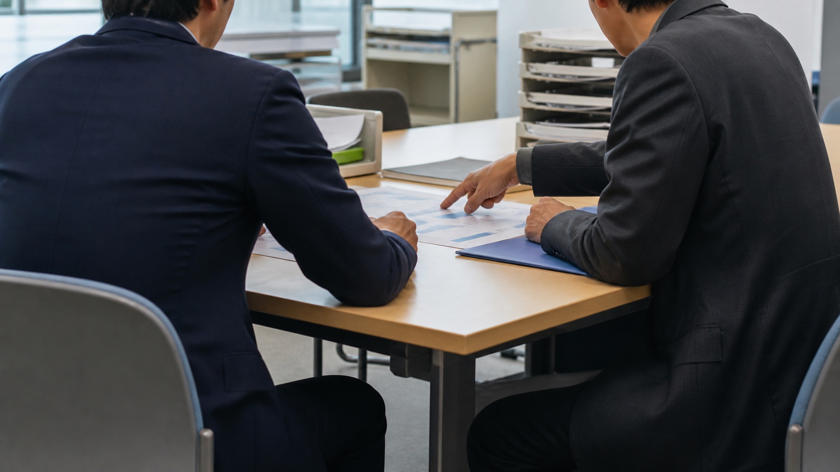 チャットボット導入事例における直すかどうかの判断手順を話し合う様子