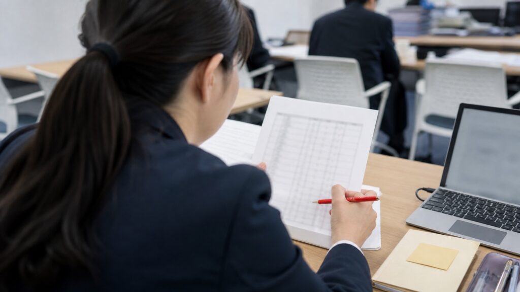 チャットボット導入事例でAIの誤判定を確認する担当者