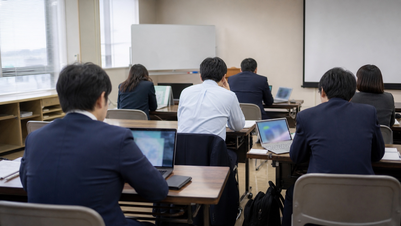 生成AIの業務効率化を社内で共有する研修風景
