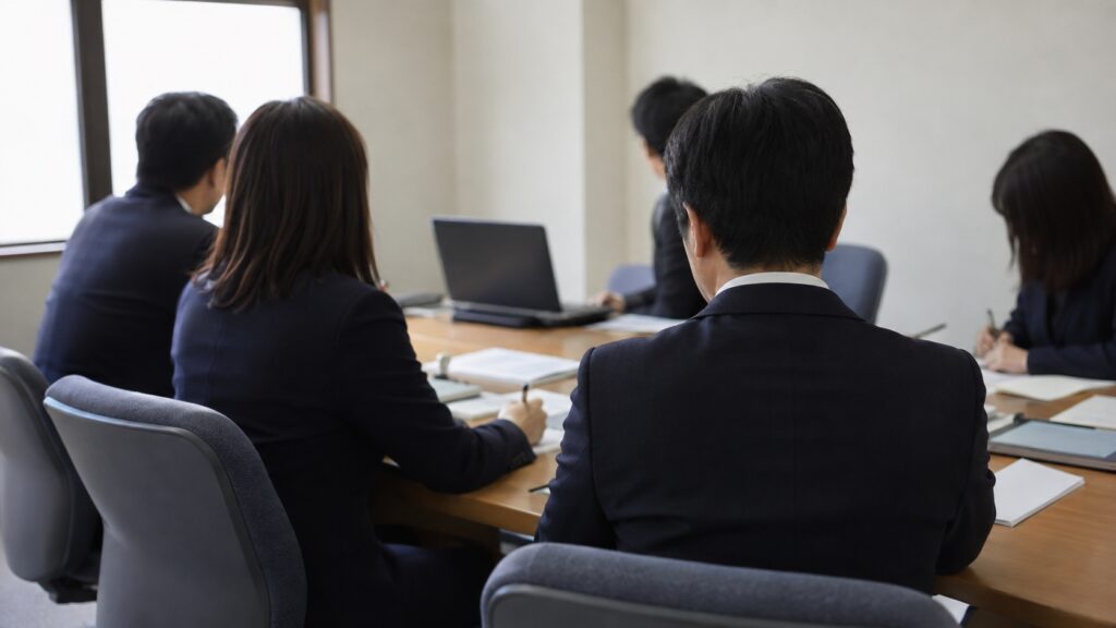 生成AIで議事録を作る対象になる会議の様子