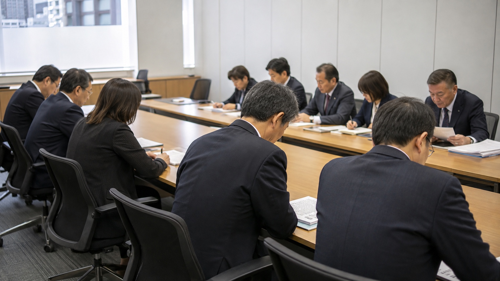 自治体DXの委託先と向き合う市役所の会議室