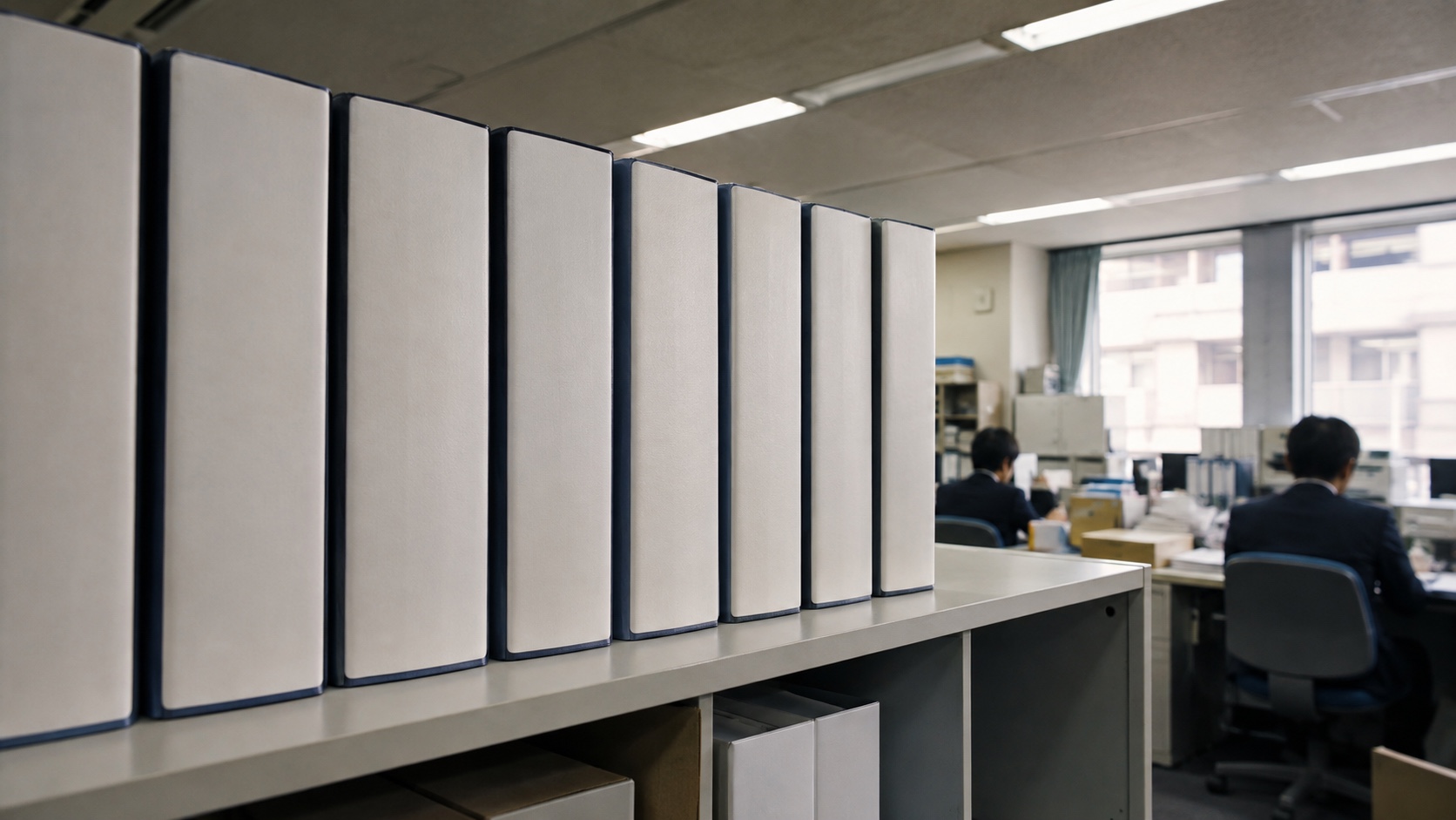 自治体DX推進計画とセットで使う手順書が並ぶ書棚